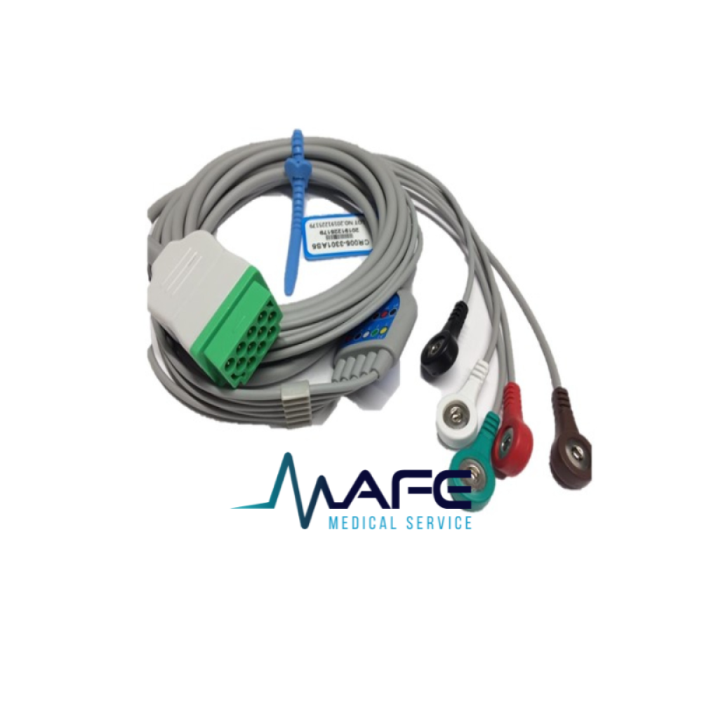 MC006DA-5. Cable ECG De Una Pieza 5 Derivaciones Compatible Con Ge Marquette Conector De 11 Pines Hembra