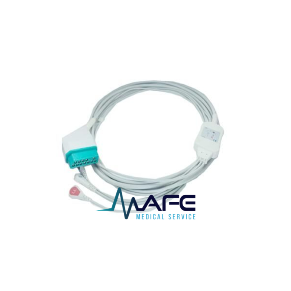 23095. Cable Ecg de Una Pieza 3 Derivaciones Compatible con Spacelabs Nihon Kohden. Conector De 12 Pines Hembra