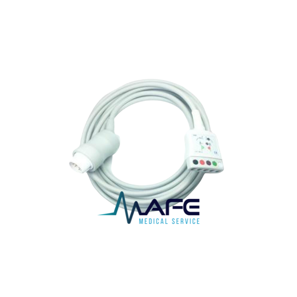 MC032A. Cable Troncal Ecg 5 Derivaciones Compatible Mindray, Conector Redondo 12 Pines 1 Guía