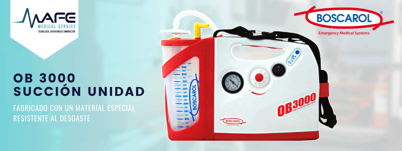 Boscarol OB 3000 unidad de succión medical distribuido por Mafe Medical Service