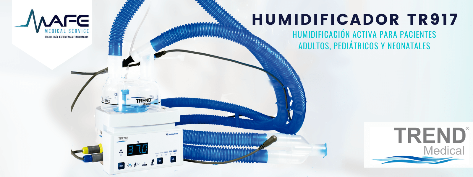 Humidificador TR917 trend medical distribuido por Mafe Medical Service