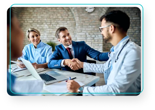 Distribuidor Mafe y médicos cerrando trato